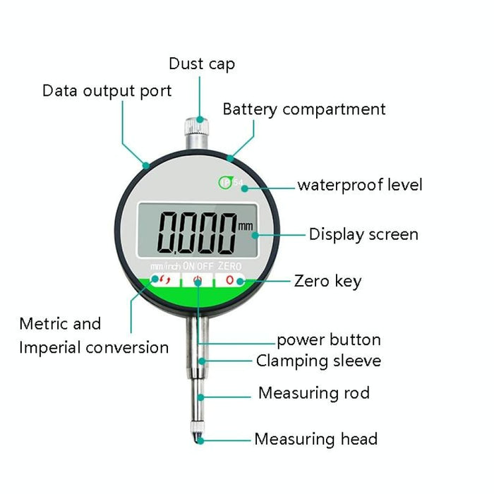 0-12.7mm Waterproof And Dustproof Digital Indicator