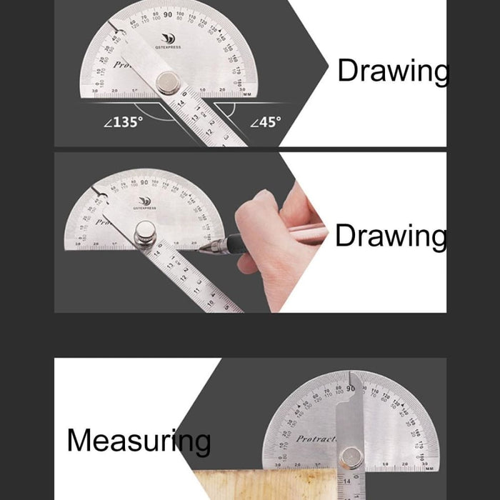 0-180 Degree Stainless Steel Protractor Angle Finder