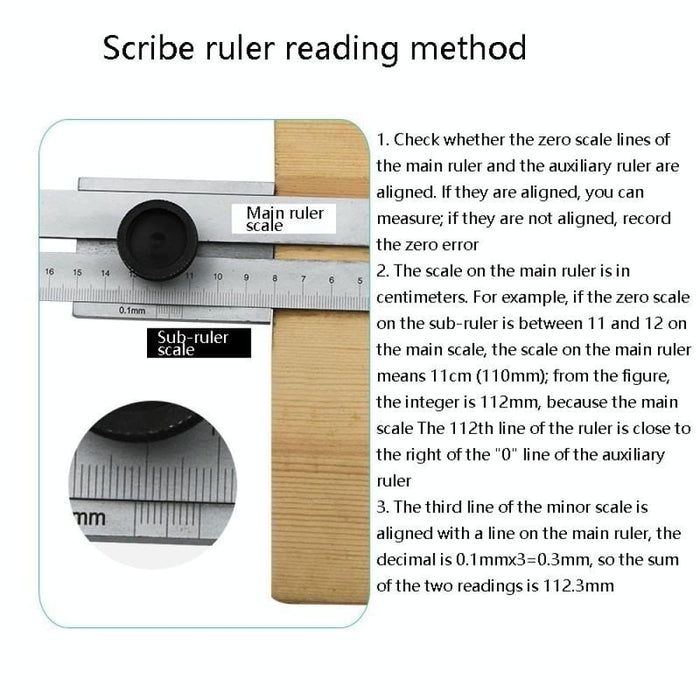 0-200mm Portable Woodworking Scribing Marker Ruler