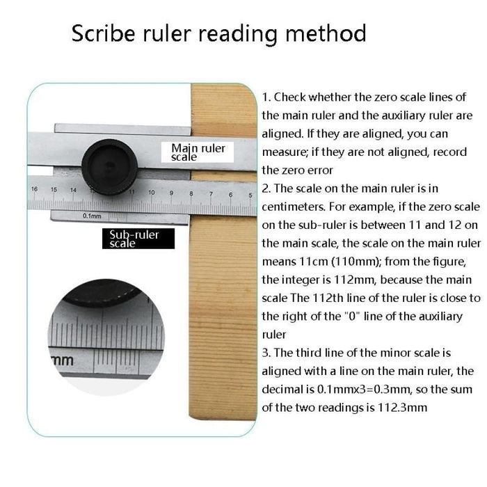 0-300mm Portable Woodworking Scribing Marker Ruler