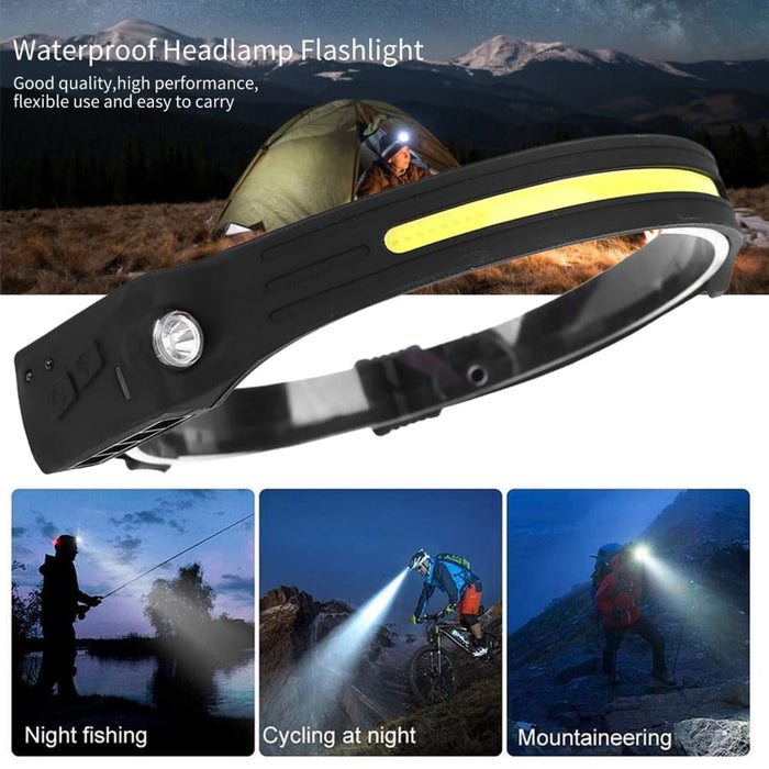 1-20pcs Usb Rechargable 4 Lighting Mode Cob Led Headlamp