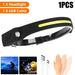 1-20pcs Usb Rechargable 4 Lighting Mode Cob Led Headlamp