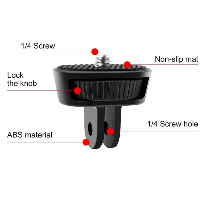1/4 Screw Adjustable Abs Action Camera Tripod Adapter
