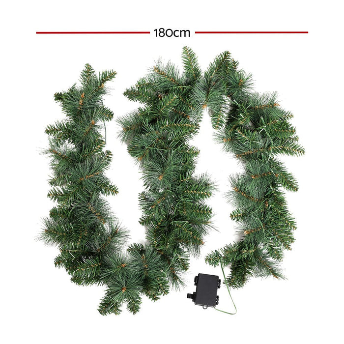 Nz Local Stock-1.8m Christmas Garland With Pre-lit Led