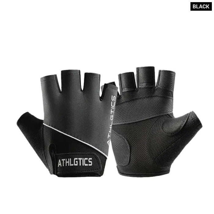 1 Pair Breathable Fingerless Gym Gloves For Men And Women