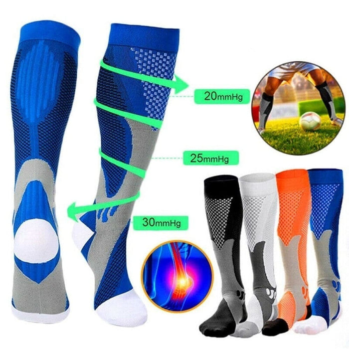 1 Pair Breathable Nylon Compression Long Socks For Running