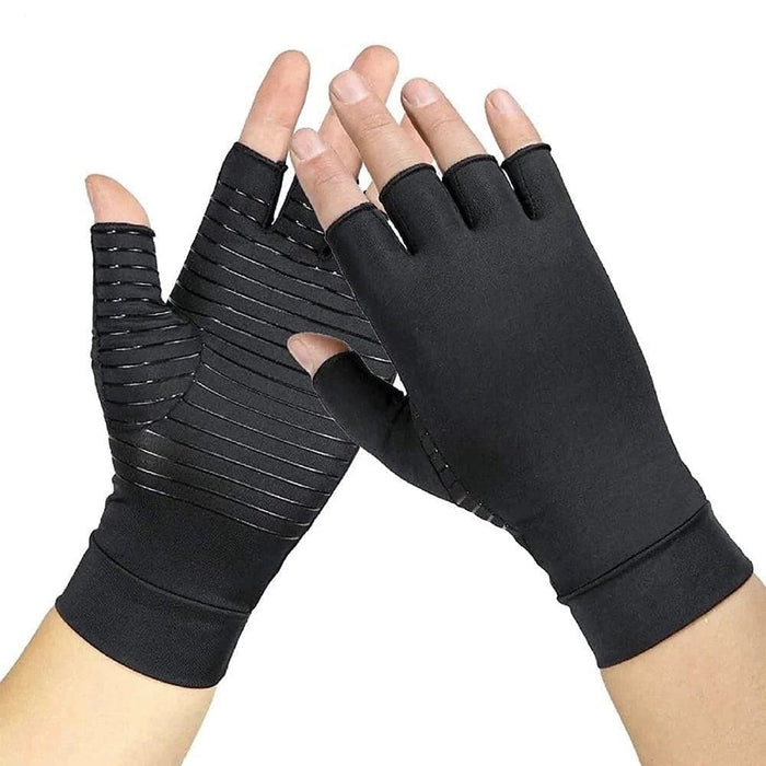 1 Pair Copper Compression Arthritis Fingerless Gloves