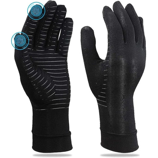 1 Pair Copper Full Finger Touch Screen Compression Gloves