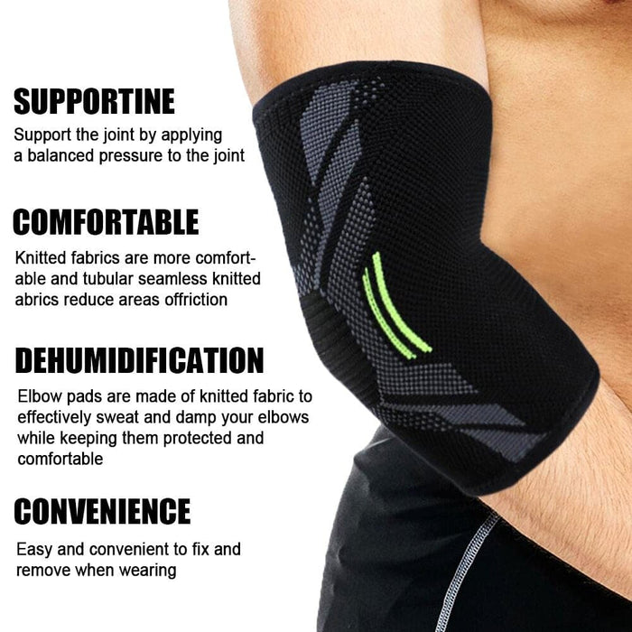 1 Pair Nylon Knitted Highly Compression Elbow Pads Prevent