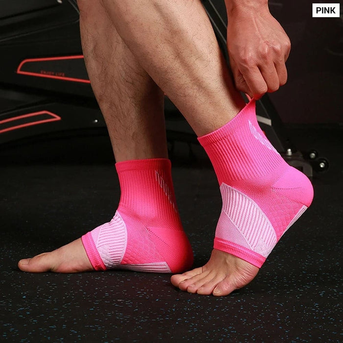 1 Pair Open Toe Ankle Compression Socks Support Injury