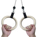 1 Pair Pull Up Wooden Gymnastic Ring Grip With Straps