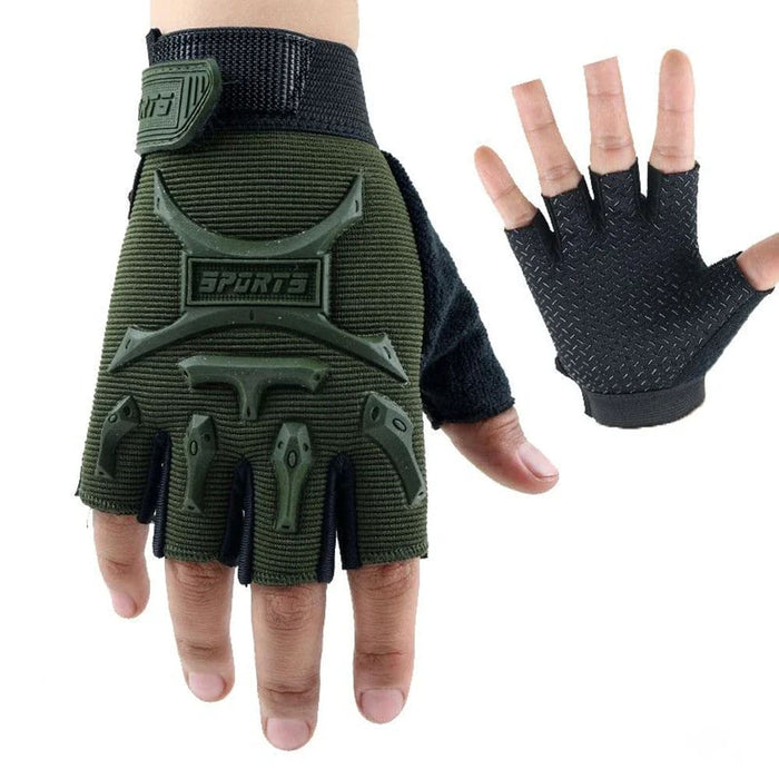 1 Pair Non-slip Shock-absorbing Half Finger Cycling Gloves