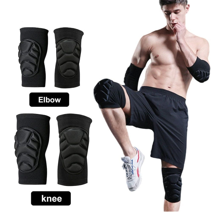 1 Pair Thickening Elastic Knee Elbow Pads For Men Women