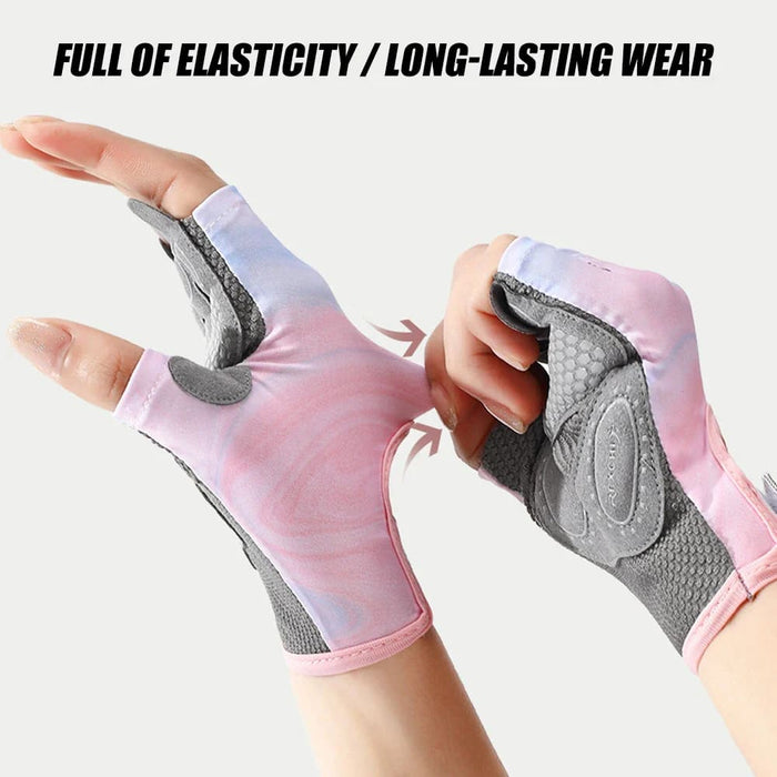 1 Pair Thin Breathable Non-slip Half Finger Cycling Gloves