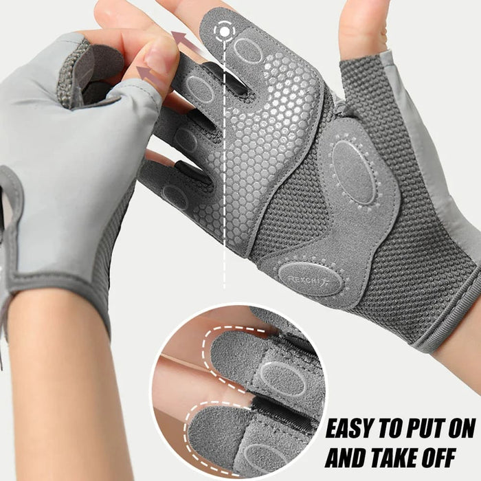 1 Pair Thin Breathable Non-slip Half Finger Cycling Gloves