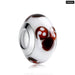 1 Pc Silver Colour Luminous European Brown Murano Glass