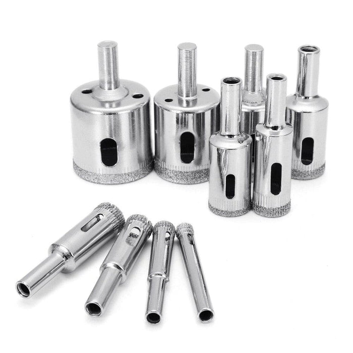 10 Diamond Coated Drill Bits Set Hole Saw Kit Tile Marble