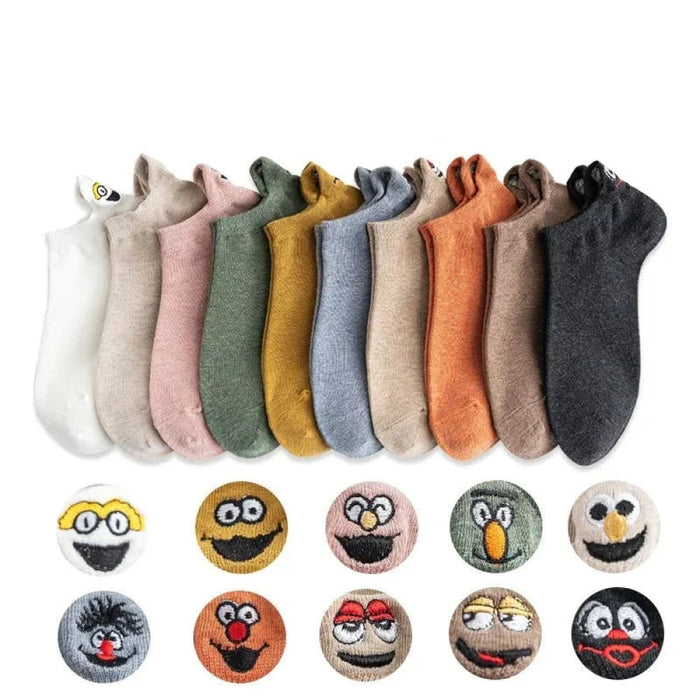 10 Pairs Of Cartoon Ankle Socks For Women