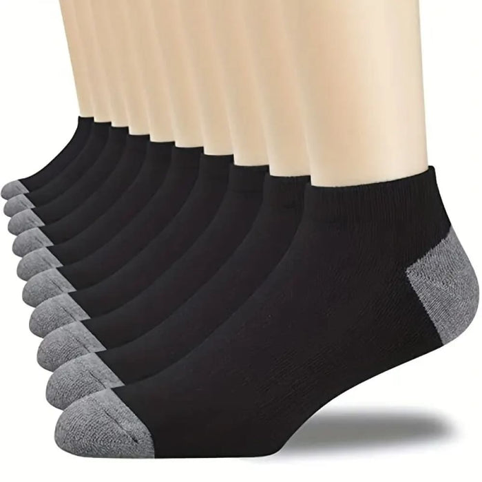 10 Pairs Of Mens Breathable Cotton Ankle Socks For Summer