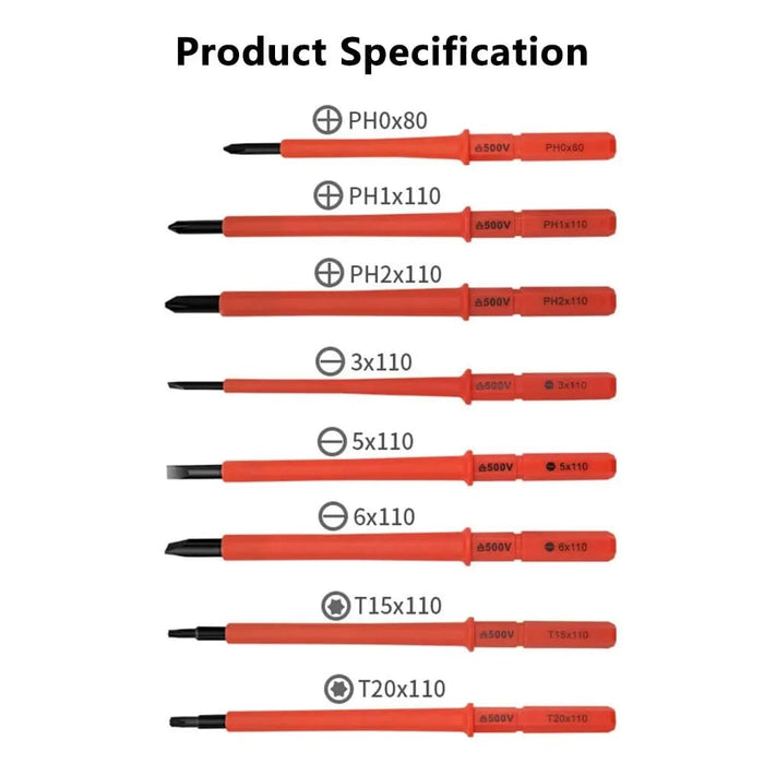 10 Piece Insulated Screwdriver Set With Interchangeable