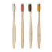 10 Piece Natural Bamboo Toothbrush Set With Cowhide Wrap