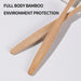 10 Piece Natural Bamboo Toothbrush Set With Cowhide Wrap