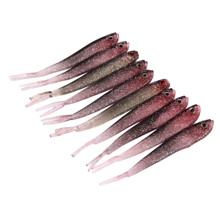 10 Piece Small Fish Shaped Sequin Fishing Lures 12.5cm