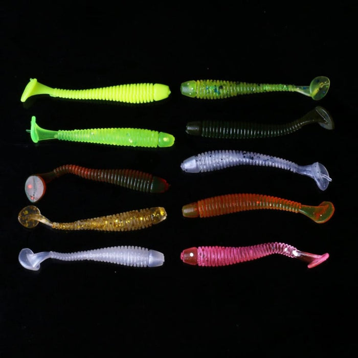 10 Soft Jigging Fishing Lures 5cm/0.6g Worm Swimbaits