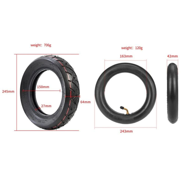 10 x 2.5 Inflatable Inner Tire & Outer Kit For Ninebot Max