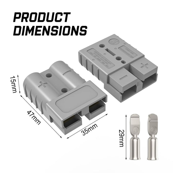 10 x 50a Anderson Style Plug Copper Connectors Terminals