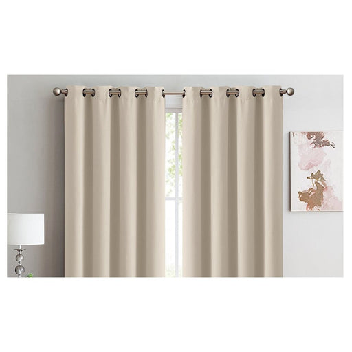 2x 100% Blockout Curtains Panels 3 Layers Eyelet Beige