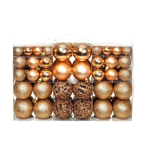 100 Piece Christmas Ball Set 3 4 6 Cm Rose Gold Xapiol