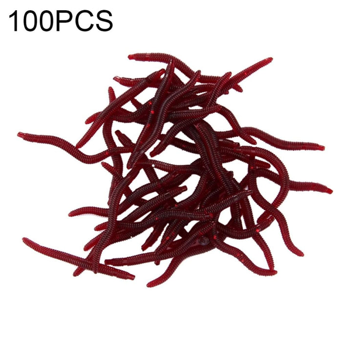 100 Soft Silicone Earthworm Fishing Lures For Baiting