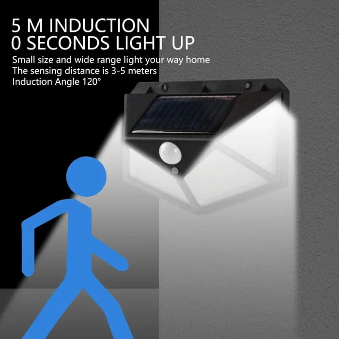 100led Solar Wall Lamp Waterproof Motion Sensor Powered