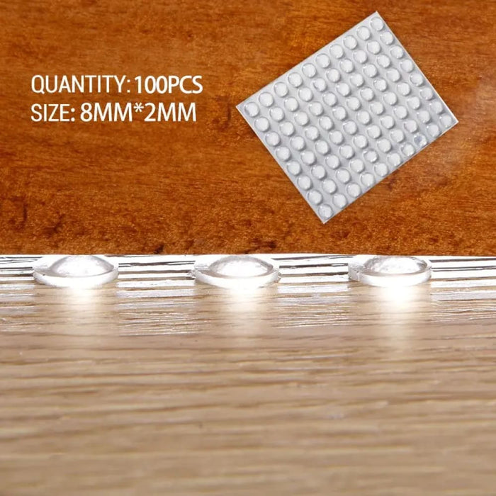 100pcs 8mmx2mm Transparent Silicone Door Handle Sticker