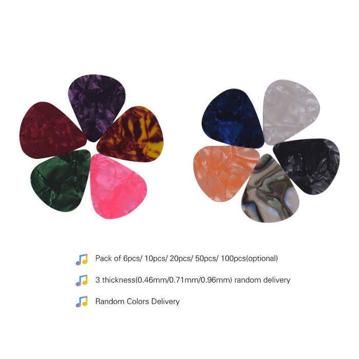 100pcs Pack Acoustic Guitar Picks Colourful Celluloid