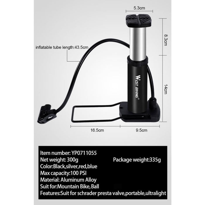 Max 100psi Bike Foot Pump