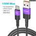 100w Usb c Fast Charge Cable For Samsung Xiaomi