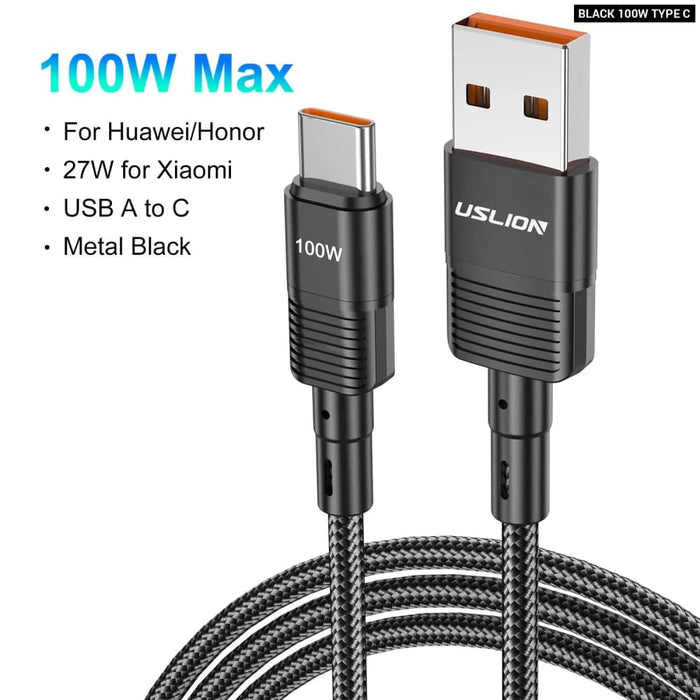 100w Usb c Fast Charge Cable For Samsung Xiaomi