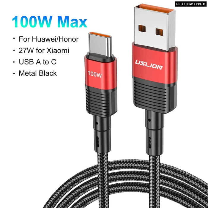 100w Usb c Fast Charge Cable For Samsung Xiaomi