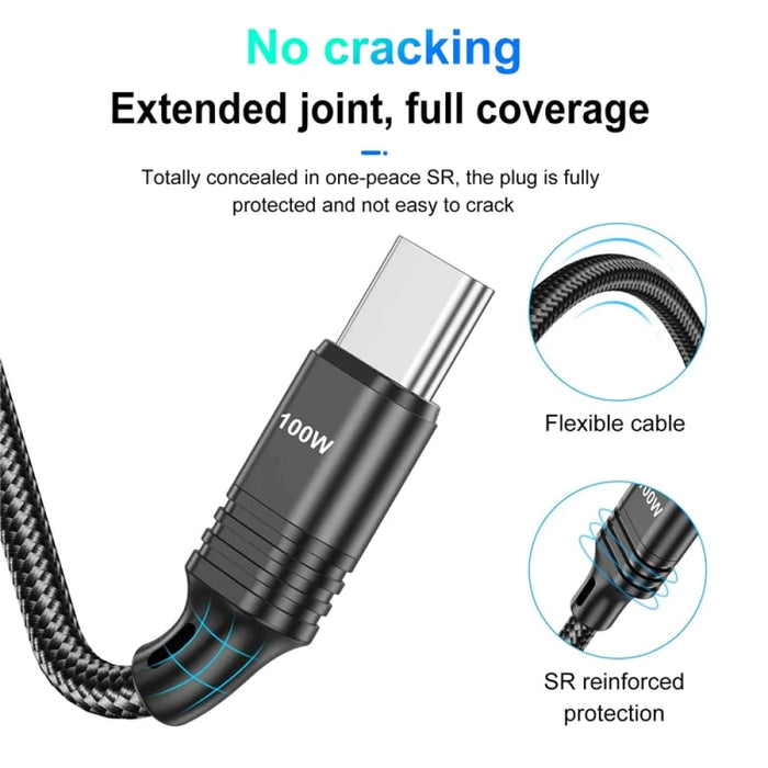 100w Usb c Fast Charging Cable For Macbook Pro Samsung