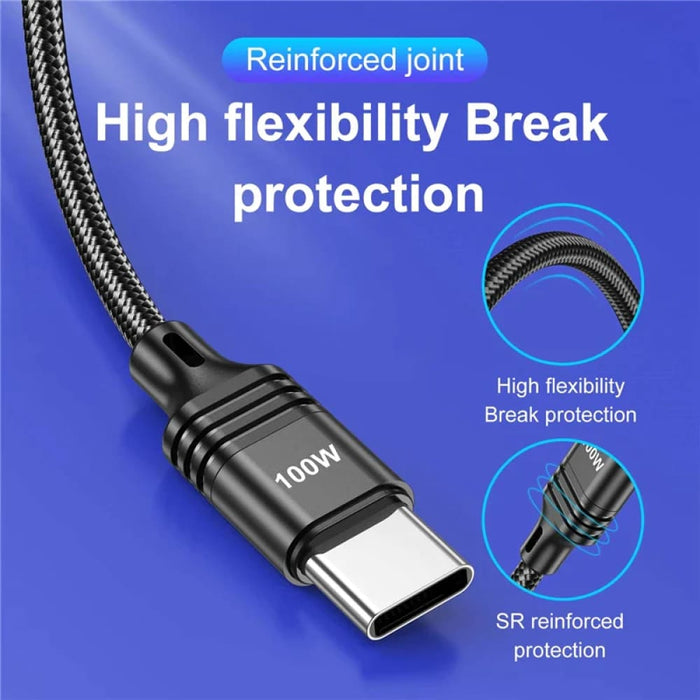 100w Usb c Fast Charging Cable For Macbook Pro Samsung