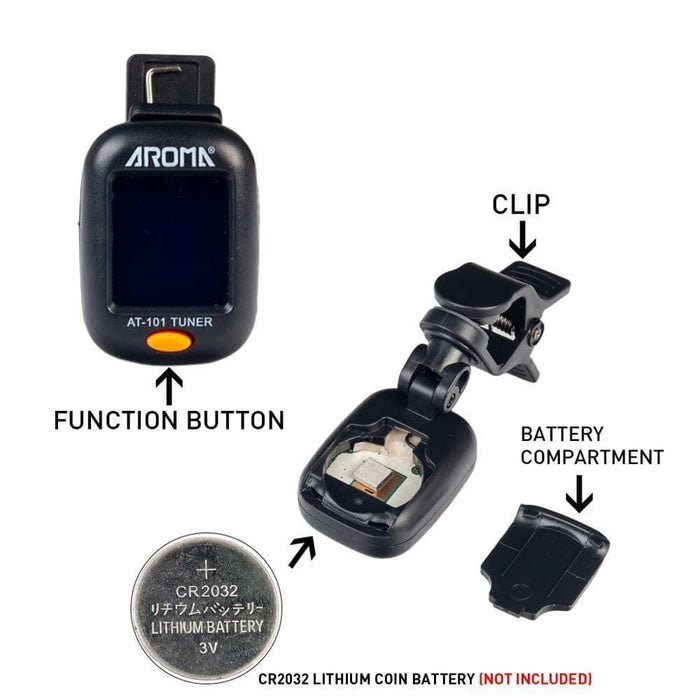 At-01a 101 Guitar Tuner Foldable Rotatable Clip-on High