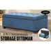 102cm Dark Blue Storage Ottoman Stool Fabric