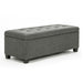 102cm Dark Grey Storage Ottoman Stool Fabric