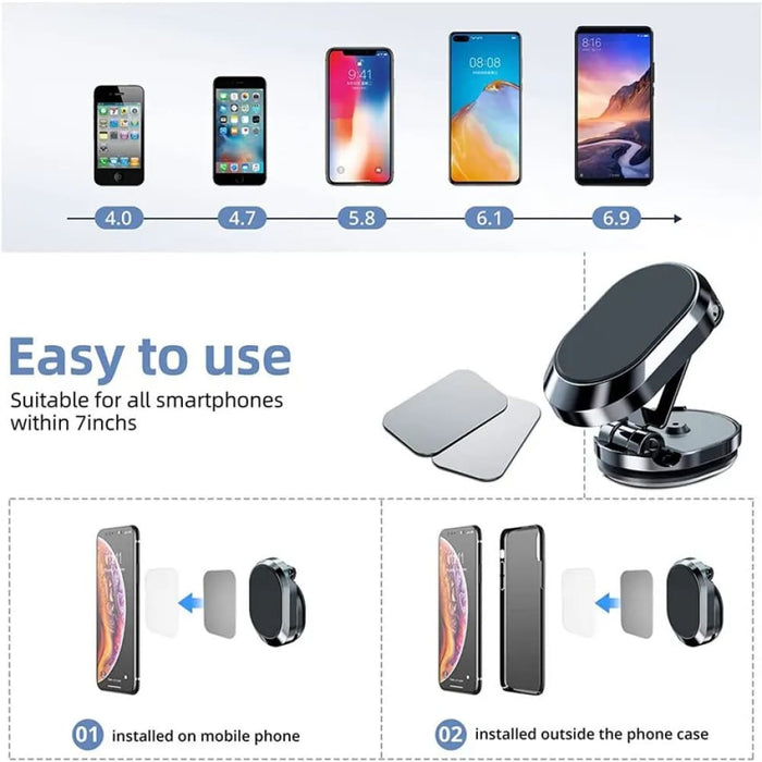 1080 Magnetic Car Phone Holder For Iphone Samsung Xiaomi