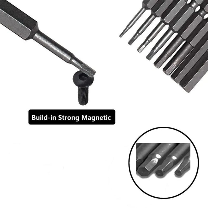 10pc Hex Bit Set Multi Standard Wear Resistant Imperial