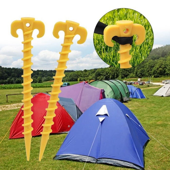 10pcs Plastic Camping Tents Ground Support Screw Nail Stake