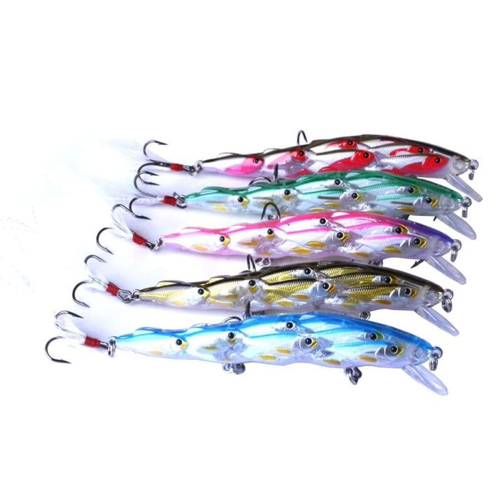 11.5cm 15.7g Crank Lure With Feather Hook For Sea Fishing