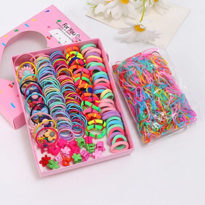 1110pcs Hair Accessory Set For Girls Elastic Bands Hairpins